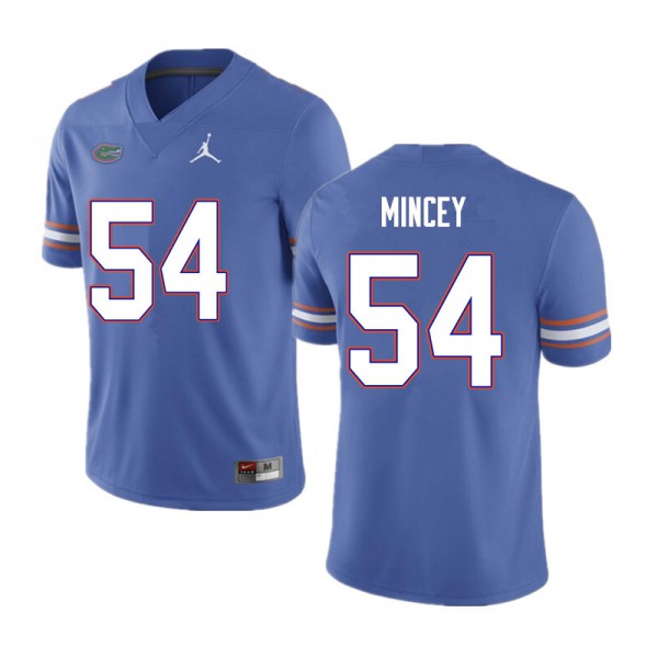 Men #54 Gerald Mincey Florida Gators College Football Jerseys Blue